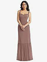 Alt View 1 Thumbnail - Sienna Tie-Shoulder Bustier Bodice Ruffle-Hem Maxi Dress