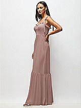 Alt View 4 Thumbnail - Sienna Tie-Shoulder Bustier Bodice Ruffle-Hem Maxi Dress