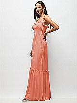 Alt View 4 Thumbnail - Terracotta Copper Tie-Shoulder Bustier Bodice Ruffle-Hem Maxi Dress