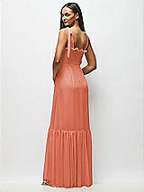 Alt View 5 Thumbnail - Terracotta Copper Tie-Shoulder Bustier Bodice Ruffle-Hem Maxi Dress