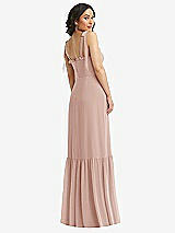 Rear View Thumbnail - Toasted Sugar Tie-Shoulder Bustier Bodice Ruffle-Hem Maxi Dress