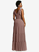 Alt View 3 Thumbnail - Sienna Bow-Shoulder Faux Wrap Maxi Dress with Tiered Skirt