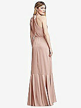 Alt View 3 Thumbnail - Toasted Sugar Tie-Neck Halter Maxi Dress with Asymmetric Cascade Ruffle Skirt