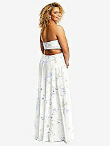 Alt View 3 Thumbnail - Bleu Garden Strapless Empire Waist Cutout Maxi Dress with Covered Button Detail