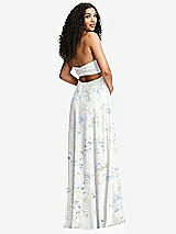 Alt View 7 Thumbnail - Bleu Garden Strapless Empire Waist Cutout Maxi Dress with Covered Button Detail