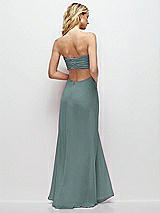 Side View Thumbnail - Icelandic Strapless Empire Waist Cutout Maxi Dress with Covered Button Detail