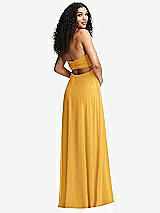 Alt View 7 Thumbnail - NYC Yellow Strapless Empire Waist Cutout Maxi Dress with Covered Button Detail