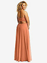 Alt View 3 Thumbnail - Sweet Melon Strapless Empire Waist Cutout Maxi Dress with Covered Button Detail