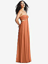 Alt View 4 Thumbnail - Sweet Melon Strapless Empire Waist Cutout Maxi Dress with Covered Button Detail