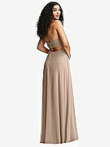 Alt View 7 Thumbnail - Topaz Strapless Empire Waist Cutout Maxi Dress with Covered Button Detail