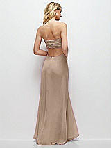 Side View Thumbnail - Topaz Strapless Empire Waist Cutout Maxi Dress with Covered Button Detail