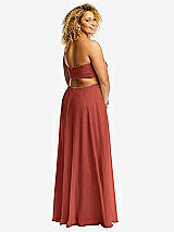 Alt View 3 Thumbnail - Amber Sunset Strapless Empire Waist Cutout Maxi Dress with Covered Button Detail