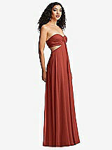 Alt View 6 Thumbnail - Amber Sunset Strapless Empire Waist Cutout Maxi Dress with Covered Button Detail