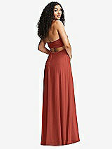 Alt View 7 Thumbnail - Amber Sunset Strapless Empire Waist Cutout Maxi Dress with Covered Button Detail