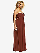 Alt View 2 Thumbnail - Auburn Moon Strapless Empire Waist Cutout Maxi Dress with Covered Button Detail