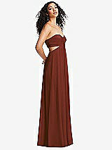 Alt View 4 Thumbnail - Auburn Moon Strapless Empire Waist Cutout Maxi Dress with Covered Button Detail