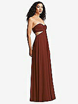 Alt View 6 Thumbnail - Auburn Moon Strapless Empire Waist Cutout Maxi Dress with Covered Button Detail