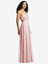 Alt View 6 Thumbnail - Ballet Pink Strapless Empire Waist Cutout Maxi Dress with Covered Button Detail