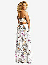 Alt View 4 Thumbnail - Butterfly Botanica Ivory Strapless Empire Waist Cutout Maxi Dress with Covered Button Detail