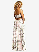 Alt View 4 Thumbnail - Blush Garden Strapless Empire Waist Cutout Maxi Dress with Covered Button Detail