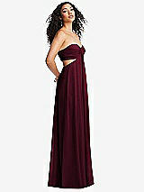 Alt View 4 Thumbnail - Cabernet Strapless Empire Waist Cutout Maxi Dress with Covered Button Detail