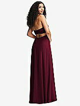 Alt View 7 Thumbnail - Cabernet Strapless Empire Waist Cutout Maxi Dress with Covered Button Detail