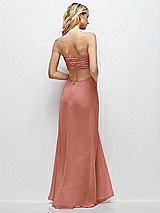 Side View Thumbnail - Desert Rose Strapless Empire Waist Cutout Maxi Dress with Covered Button Detail