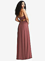 Alt View 7 Thumbnail - English Rose Strapless Empire Waist Cutout Maxi Dress with Covered Button Detail