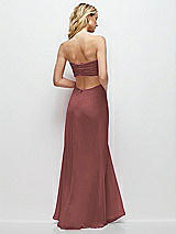 Side View Thumbnail - English Rose Strapless Empire Waist Cutout Maxi Dress with Covered Button Detail