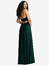 Alt View 7 Thumbnail - Evergreen Strapless Empire Waist Cutout Maxi Dress with Covered Button Detail