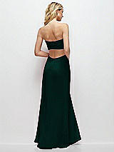 Side View Thumbnail - Evergreen Strapless Empire Waist Cutout Maxi Dress with Covered Button Detail