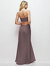 Side View Thumbnail - French Truffle Strapless Empire Waist Cutout Maxi Dress with Covered Button Detail