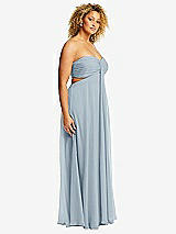 Alt View 2 Thumbnail - Mist Strapless Empire Waist Cutout Maxi Dress with Covered Button Detail