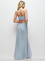 Side View Thumbnail - Mist Strapless Empire Waist Cutout Maxi Dress with Covered Button Detail