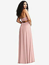 Alt View 7 Thumbnail - Rose - PANTONE Rose Quartz Strapless Empire Waist Cutout Maxi Dress with Covered Button Detail