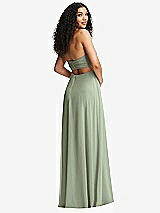 Alt View 7 Thumbnail - Sage Strapless Empire Waist Cutout Maxi Dress with Covered Button Detail