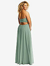 Alt View 3 Thumbnail - Seagrass Strapless Empire Waist Cutout Maxi Dress with Covered Button Detail