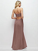 Side View Thumbnail - Sienna Strapless Empire Waist Cutout Maxi Dress with Covered Button Detail