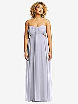 Alt View 1 Thumbnail - Silver Dove Strapless Empire Waist Cutout Maxi Dress with Covered Button Detail