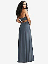 Alt View 7 Thumbnail - Silverstone Strapless Empire Waist Cutout Maxi Dress with Covered Button Detail