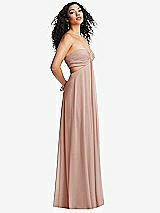 Alt View 4 Thumbnail - Toasted Sugar Strapless Empire Waist Cutout Maxi Dress with Covered Button Detail