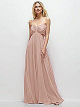 Front View Thumbnail - Toasted Sugar Strapless Empire Waist Cutout Maxi Dress with Covered Button Detail