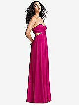 Alt View 4 Thumbnail - Think Pink Strapless Empire Waist Cutout Maxi Dress with Covered Button Detail