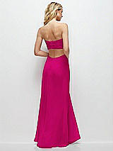 Side View Thumbnail - Think Pink Strapless Empire Waist Cutout Maxi Dress with Covered Button Detail