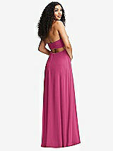 Alt View 7 Thumbnail - Tea Rose Strapless Empire Waist Cutout Maxi Dress with Covered Button Detail