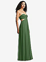 Alt View 6 Thumbnail - Vineyard Green Strapless Empire Waist Cutout Maxi Dress with Covered Button Detail