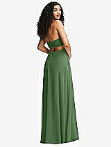 Alt View 7 Thumbnail - Vineyard Green Strapless Empire Waist Cutout Maxi Dress with Covered Button Detail