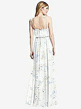 Rear View Thumbnail - Bleu Garden Skinny Tie-Shoulder Ruffle-Trimmed Blouson Maxi Dress