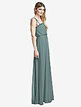 Side View Thumbnail - Icelandic Skinny Tie-Shoulder Ruffle-Trimmed Blouson Maxi Dress