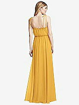 Rear View Thumbnail - NYC Yellow Skinny Tie-Shoulder Ruffle-Trimmed Blouson Maxi Dress